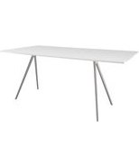 Stół Baguette 205 cm blat MDF biały rama polerowana
