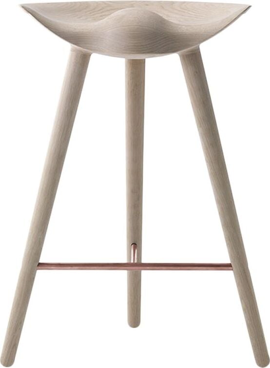 Stołek ML 42 Counter jasny dąb z miedzianym łączeniem