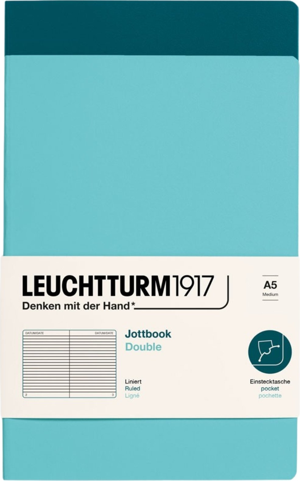 Notesy w linię w oprawie flex Jottbook A5 niebieskie 80 g/m² 2 szt.