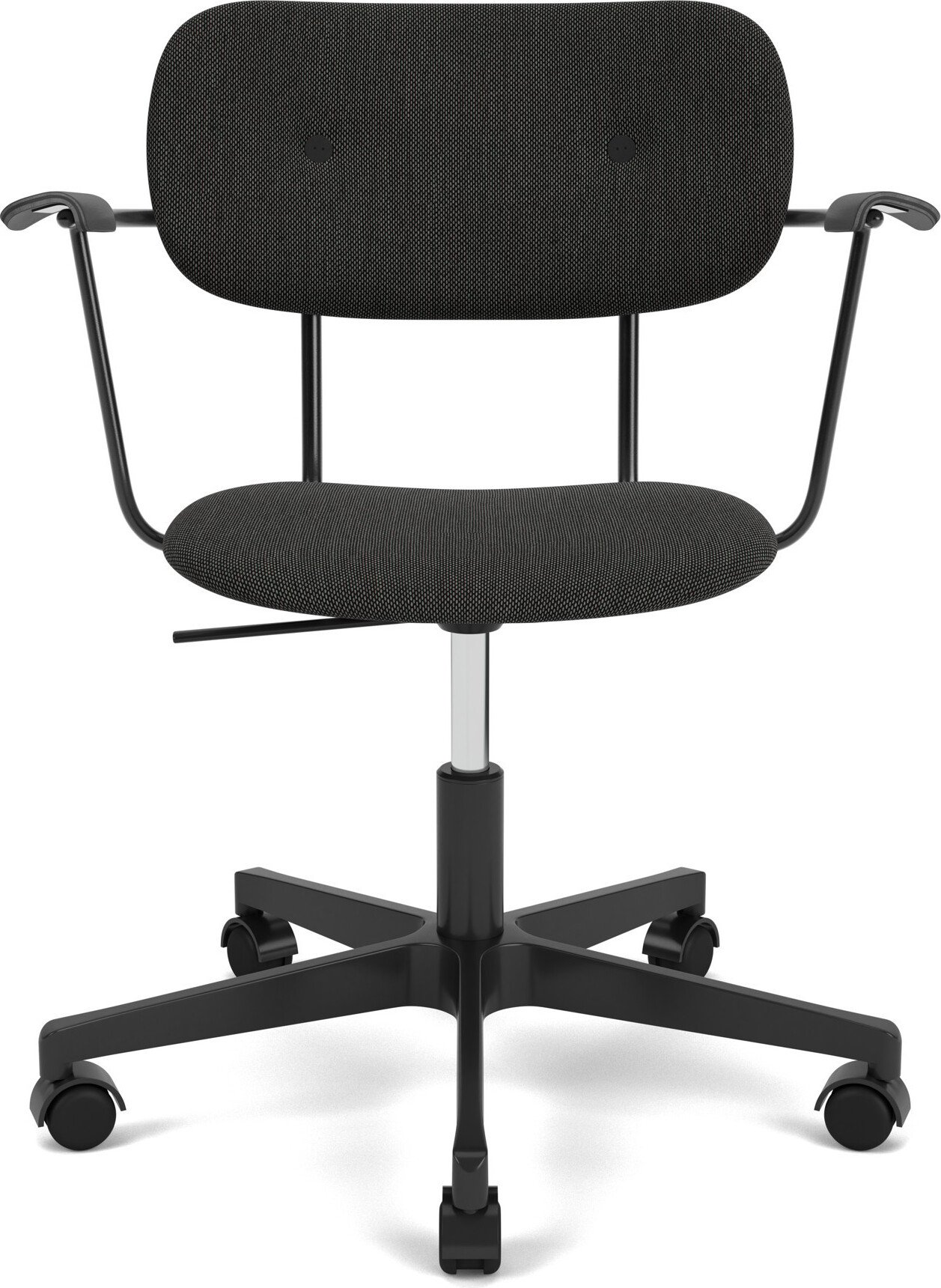 Krzesło obrotowe Co czarne tapicerowane z podłokietnikami