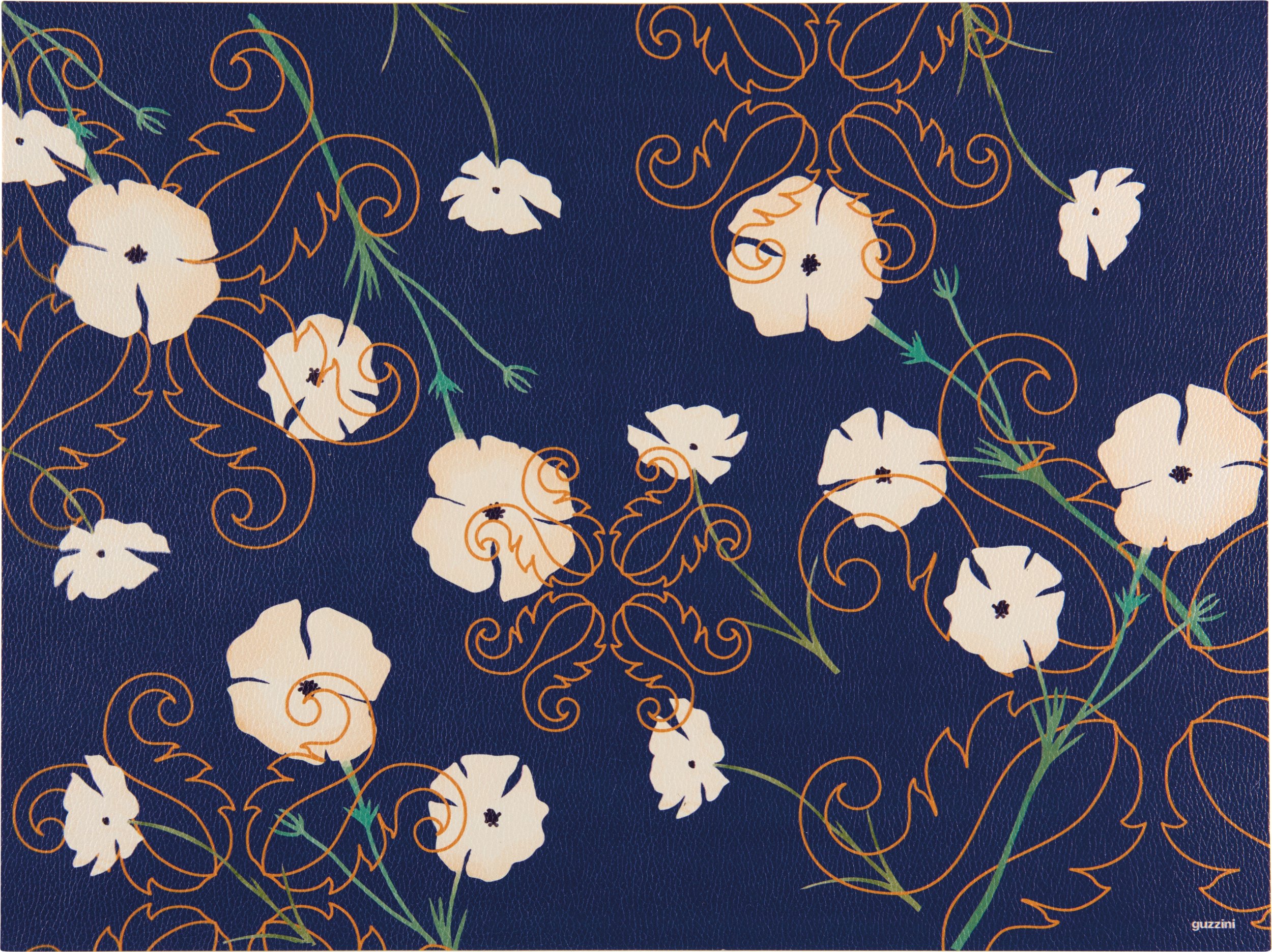 Podkładka pod talerz Fusion w kwiaty 33 x 44 cm granatowa