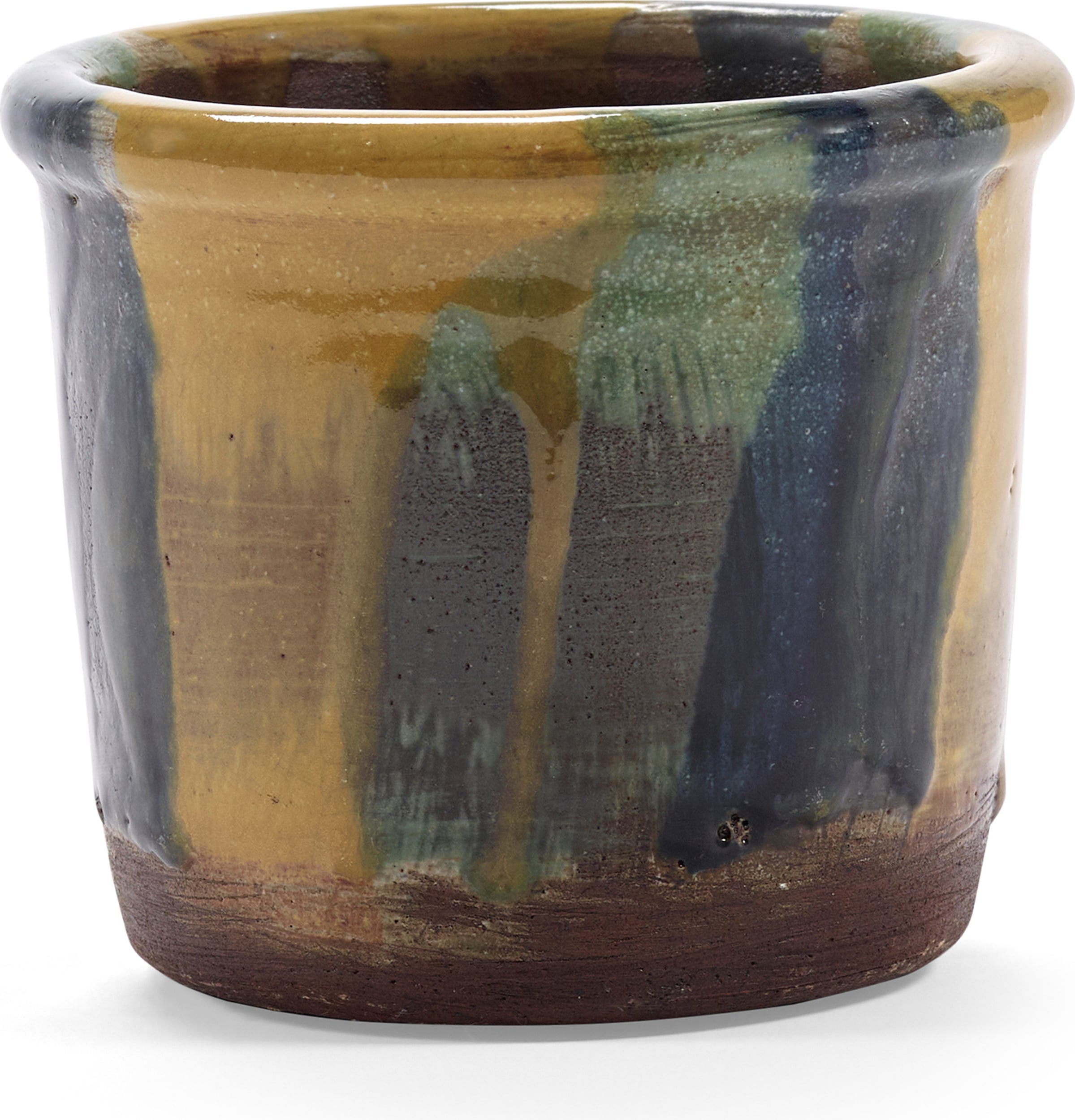 Doniczka Glazed Shades 11 cm żółto-niebieska