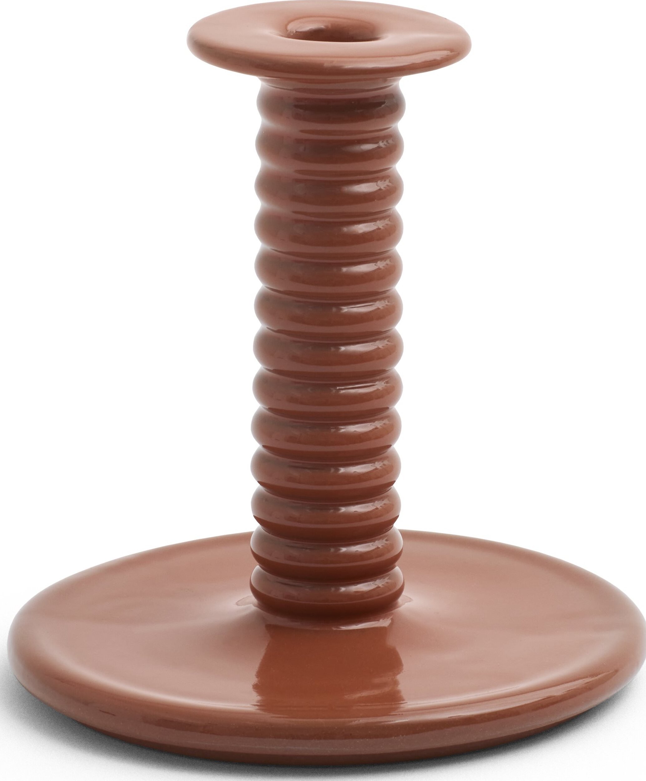 Świecznik na klasyczną świecę Barro brązowy