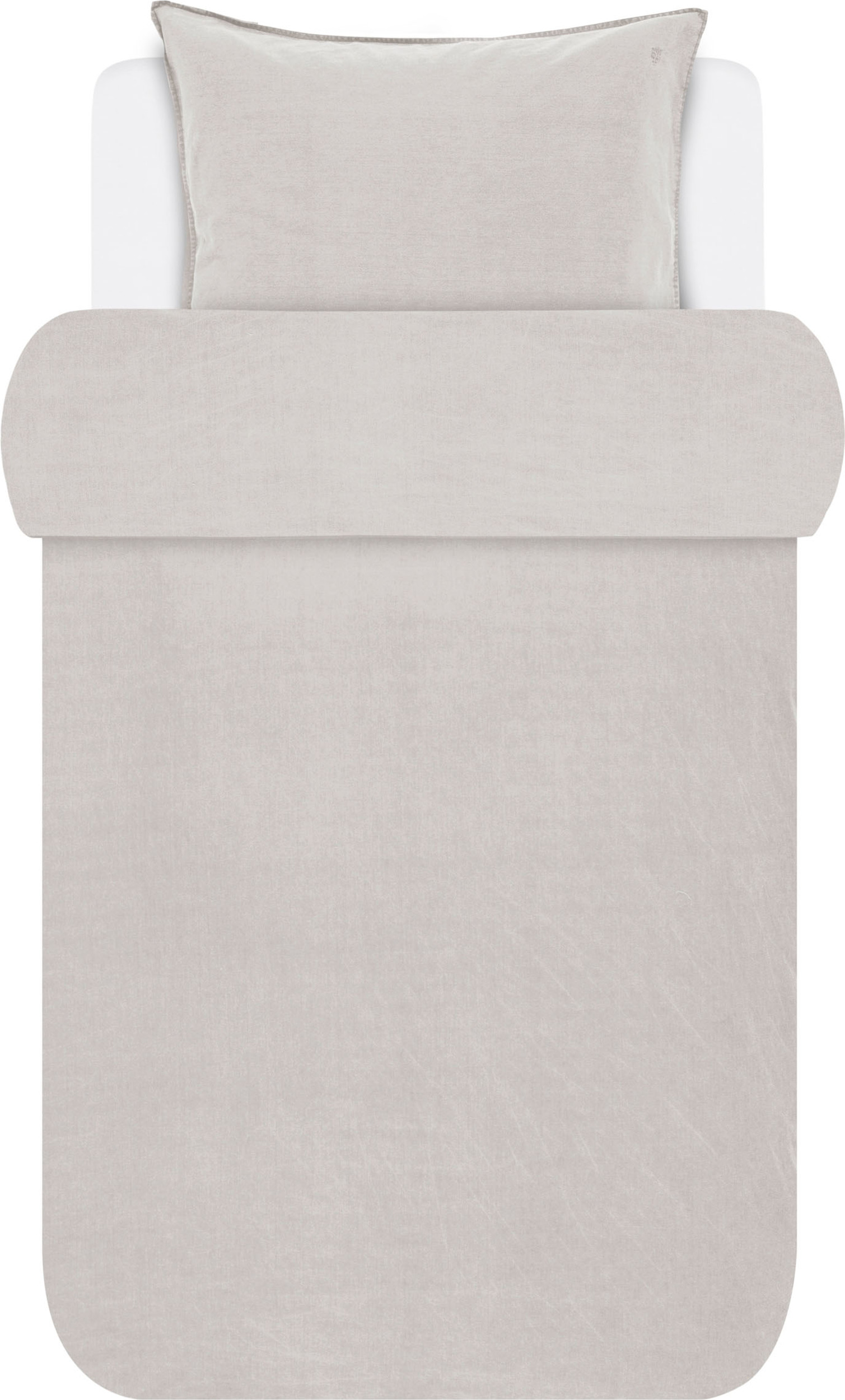 Pościel Senja jasnoszara 140 x 220 cm z poszewką na poduszkę 60 x 70 cm