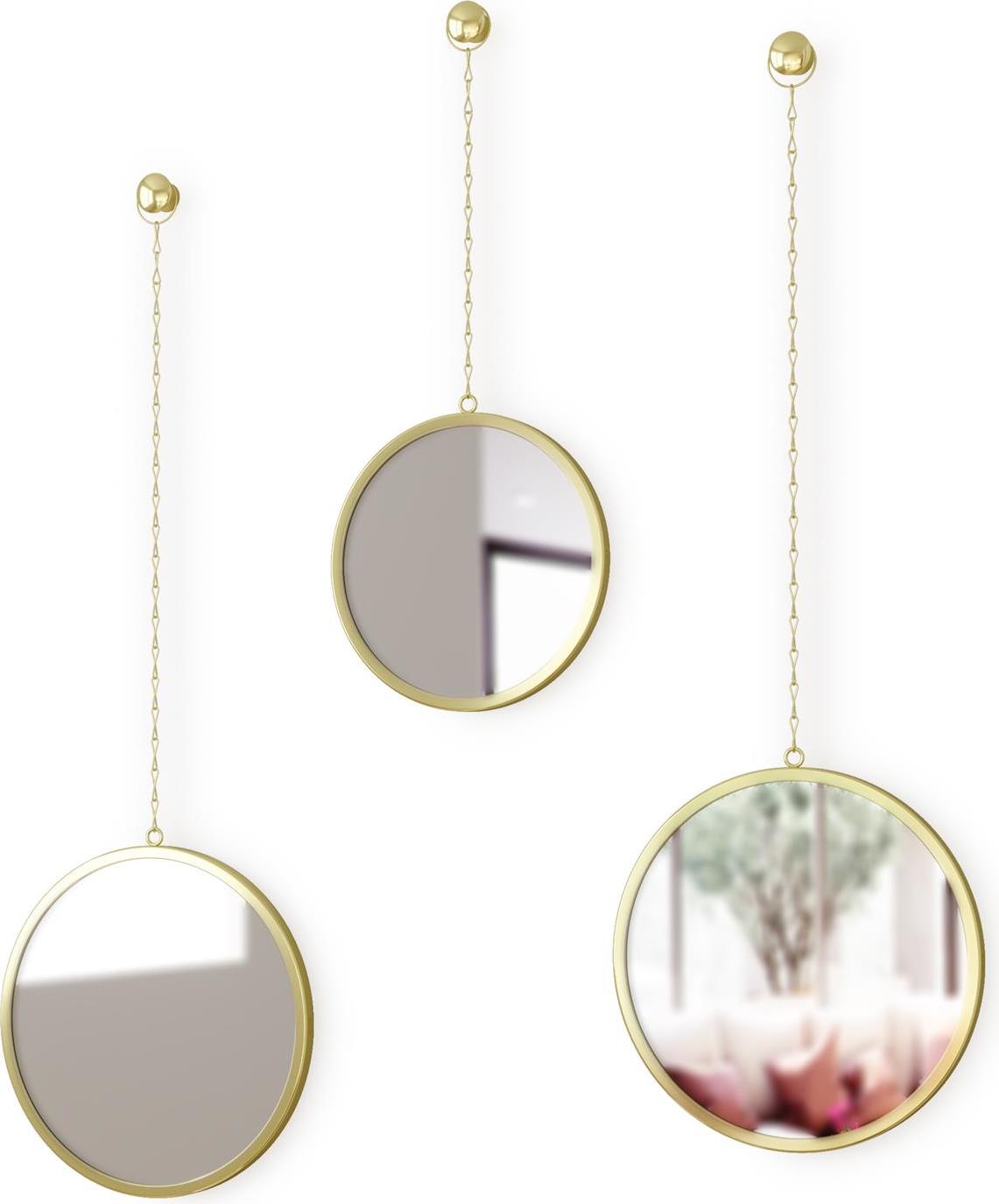 Lustro Dima okrągłe 3 el. mosiądz