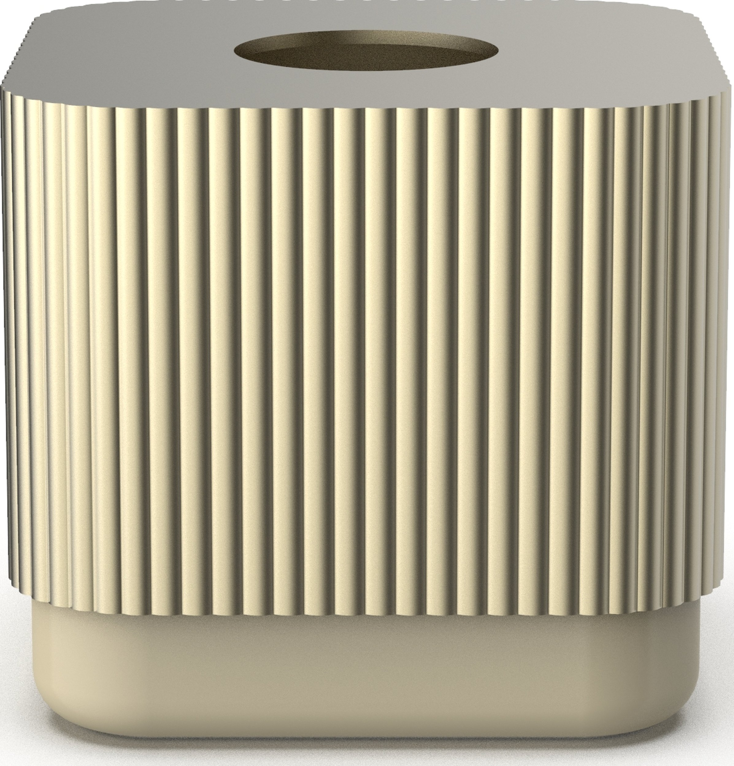 Pojemnik na chusteczki Of Line piaskowy ze złotą pokrywką