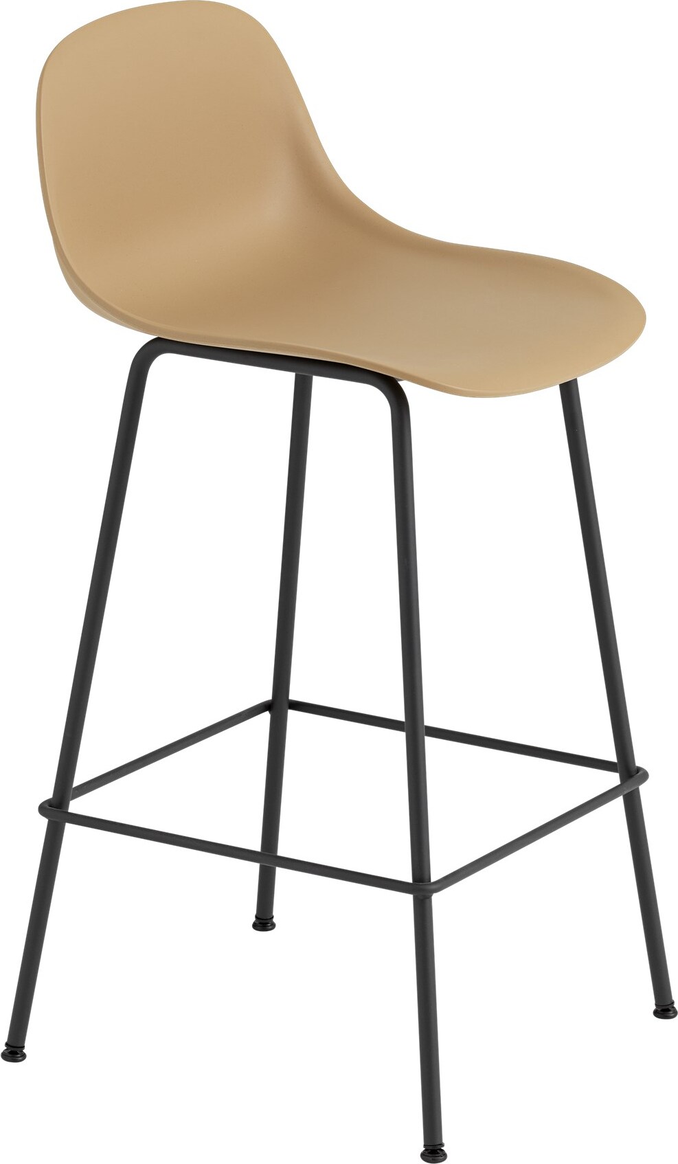 Stołek Fiber Tube 65 cm ochra z oparciem