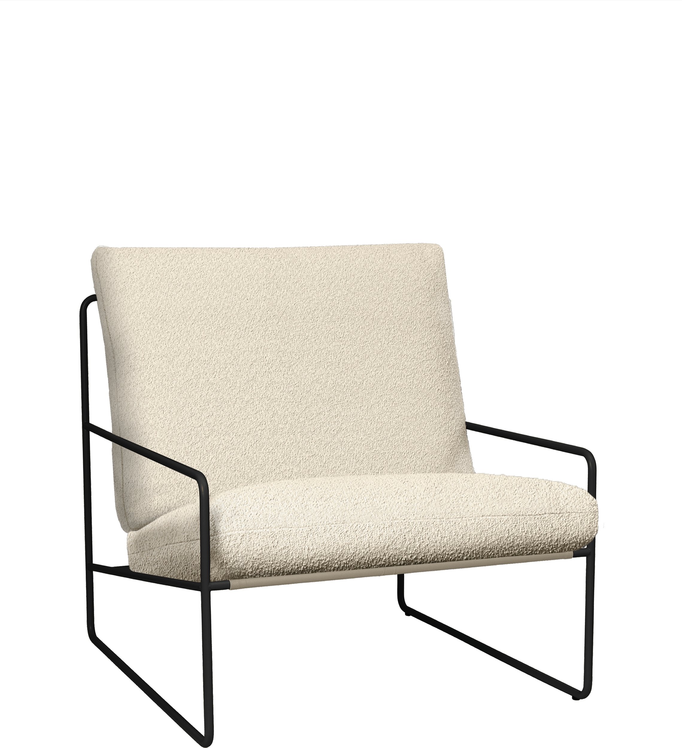 Fotel ogrodowy Desert Pure Bouclé z czarną ramą