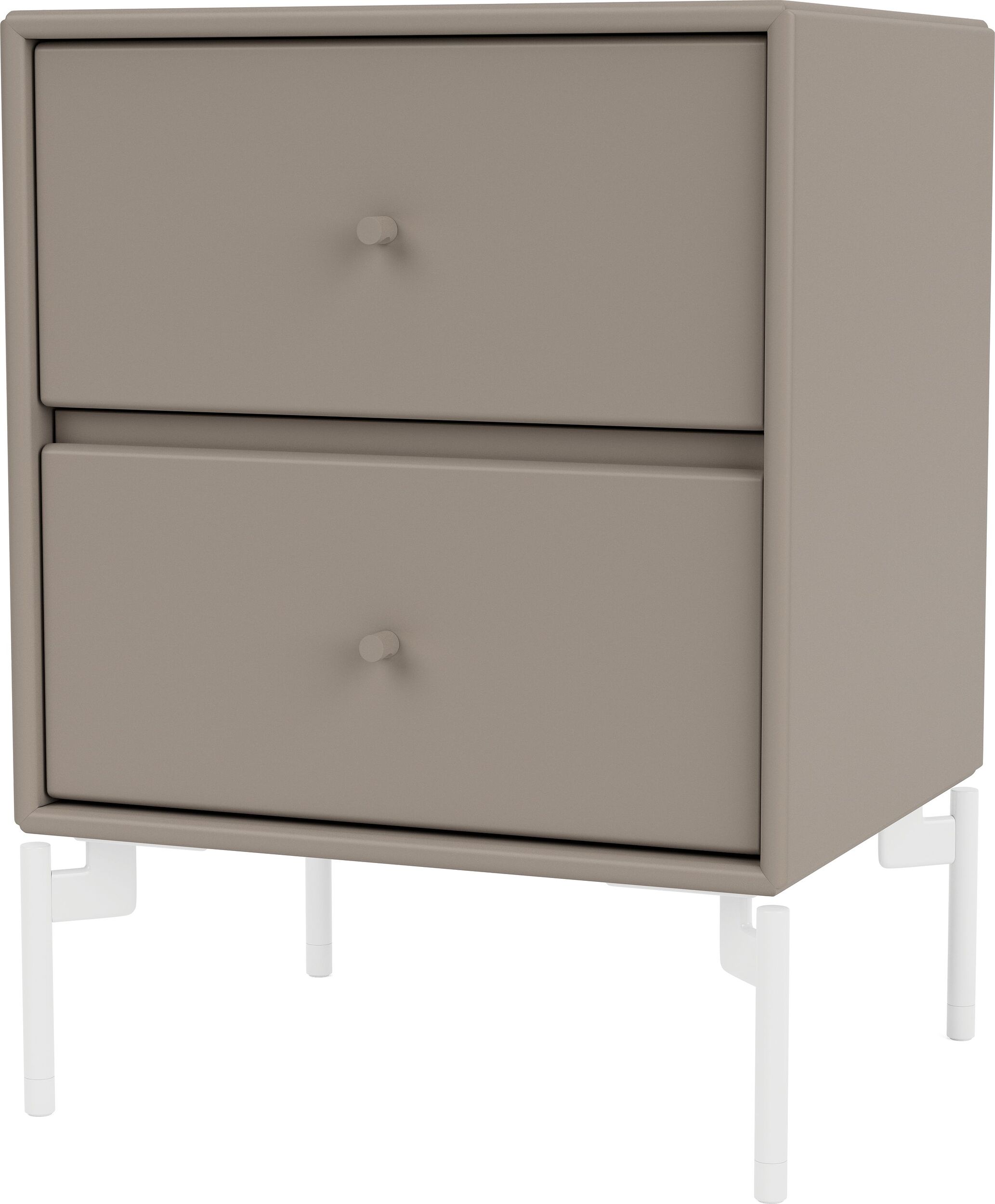 Szafka nocna Drift truflowa na białych nogach