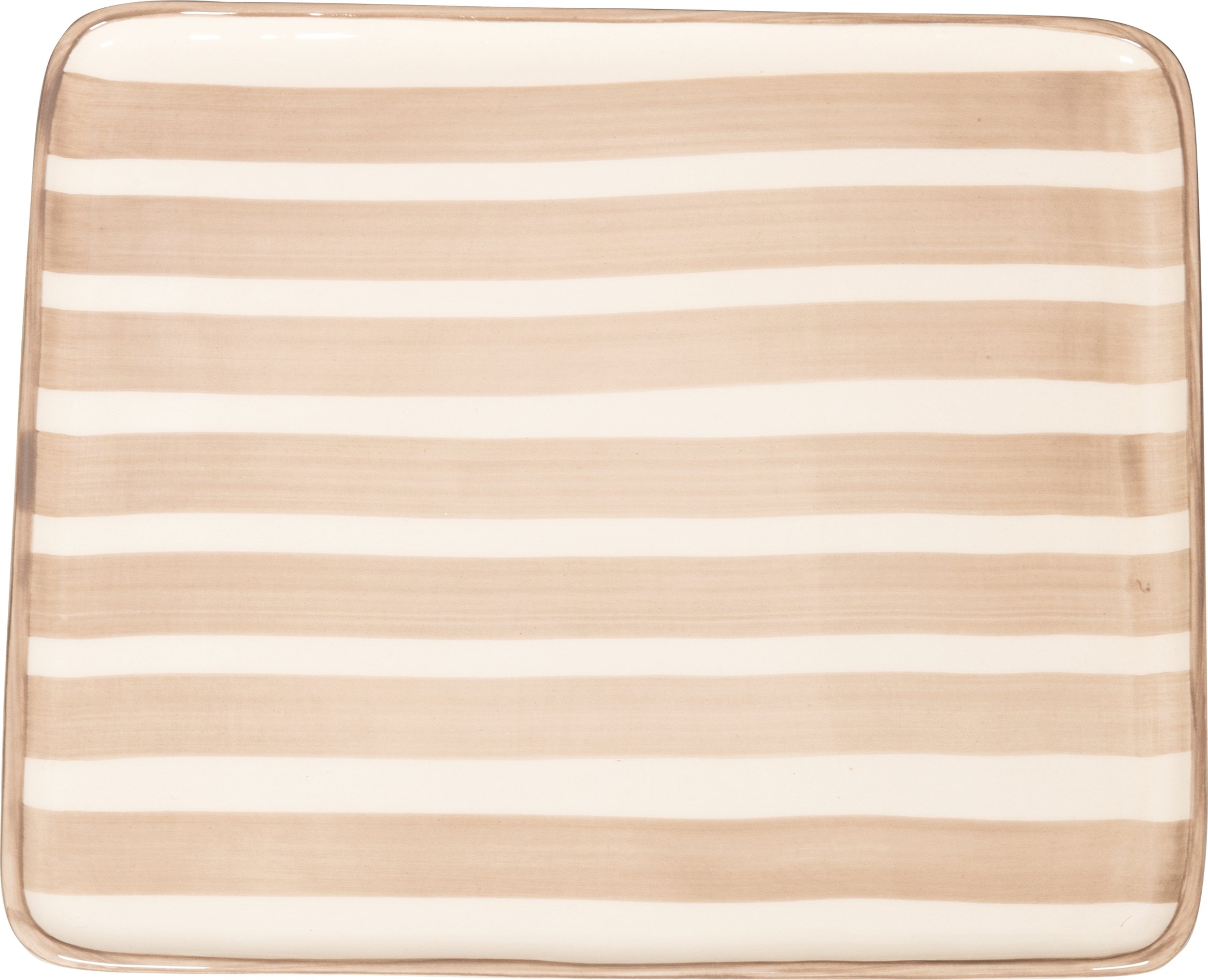 Talerz obiadowy Lido Righe w paski 28 x 24 cm beżowy