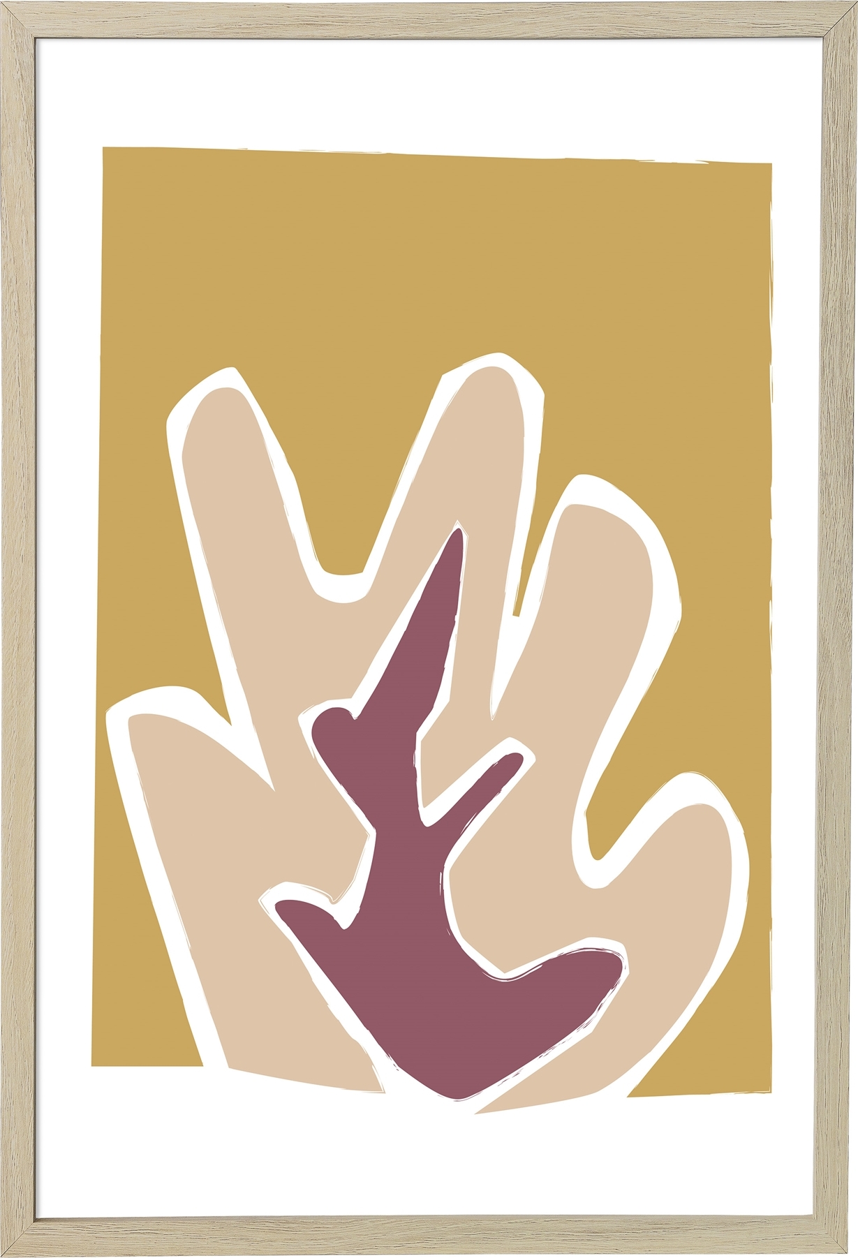 Plakat z ramą Bloomingville 45 x 65 cm żółto-różowy