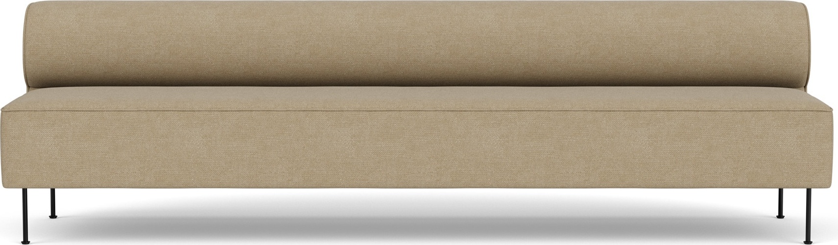 Sofa modułowa Eave Bouclé 280 cm beżowa na czarnych stalowych nogach