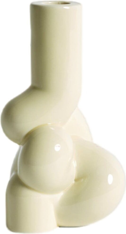 Świecznik na klasyczną świecę W&S Soft pastelowy żółty