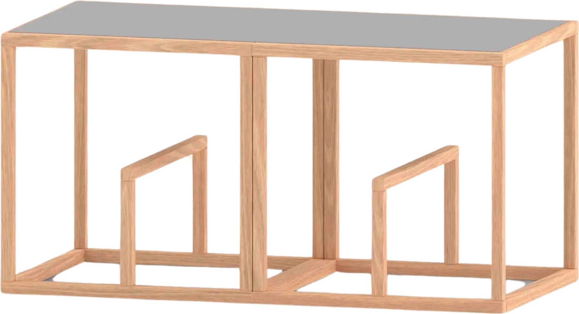 Regał modułowy Text Block podwójny jasnoszary jesion