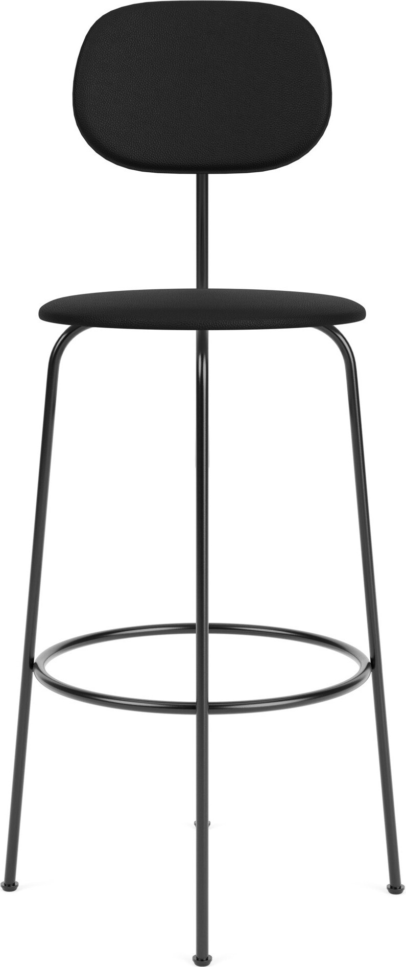 Krzesło barowe Afteroom Plus 107,5 cm czarne skórzane