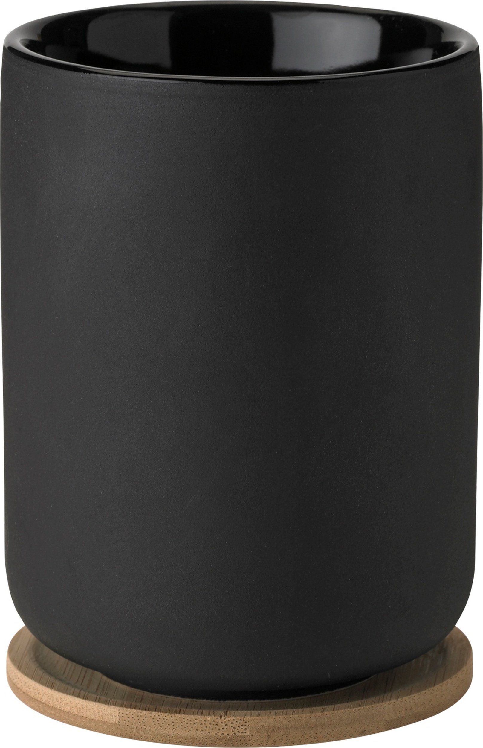 Kubek Theo 250 ml czarny z podstawką