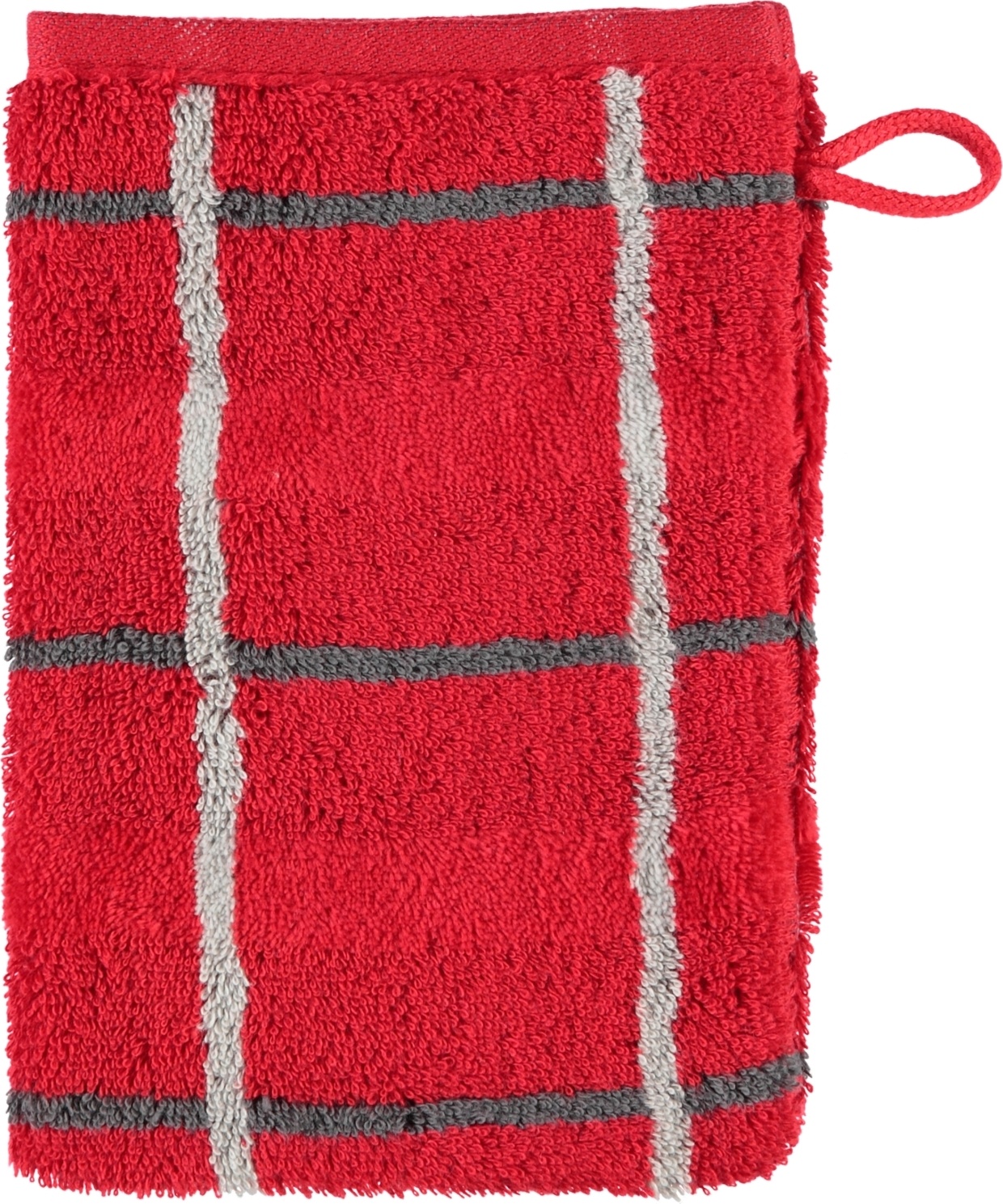 Rękawica kąpielowa Square w romby 16 x 22 cm czerwona