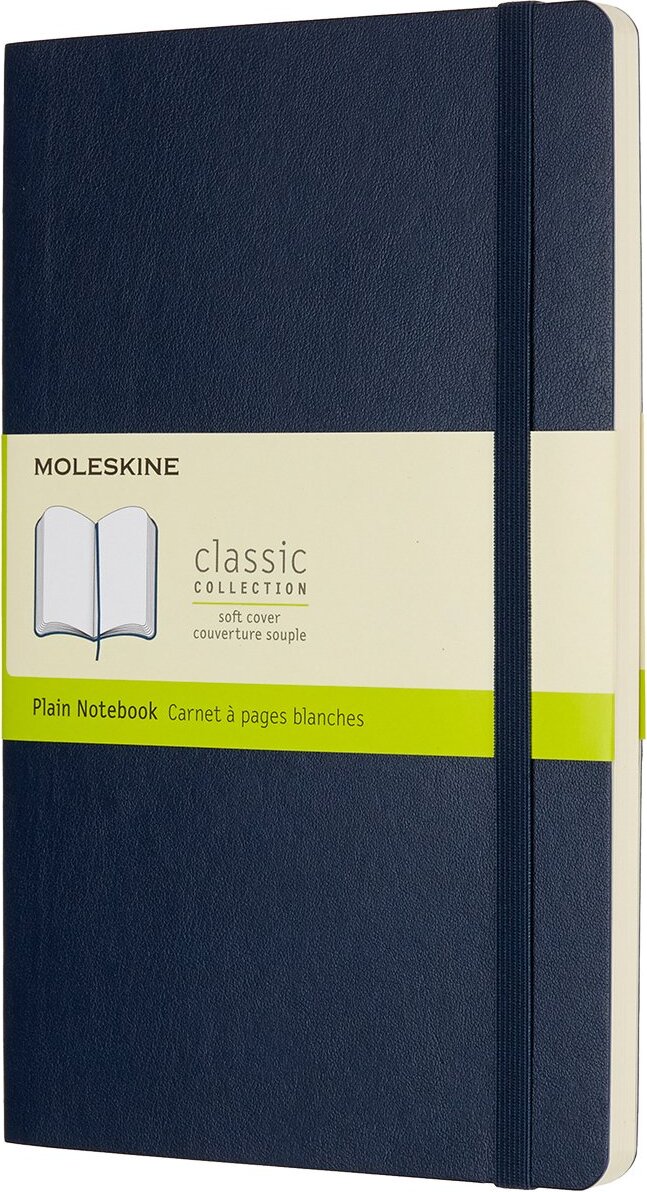 Notes gładki Moleskine L 192 strony szafirowy miękka oprawa