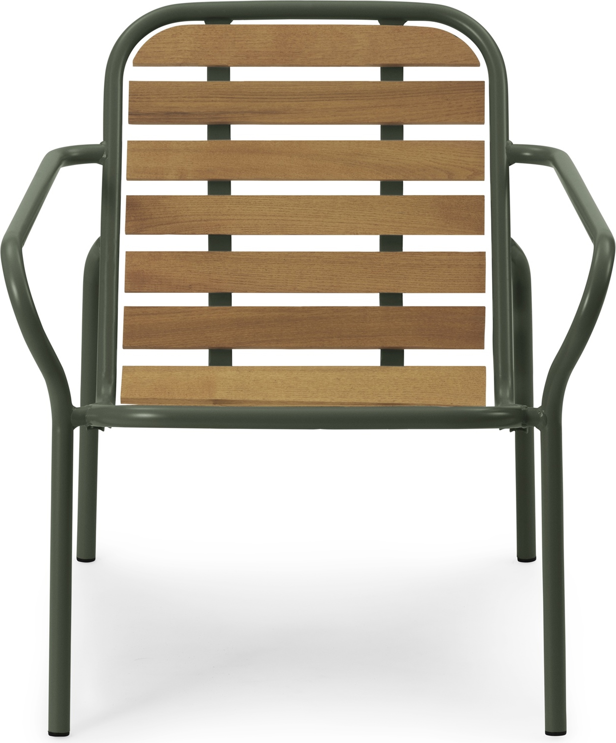 Krzesło ogrodowe Vig 72,5 cm ciemnozielone drewniane z podłokietnikami