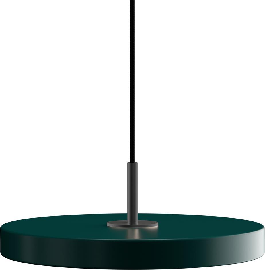 Lampa wisząca Asteria Mini zielona z czarnym mocowaniem