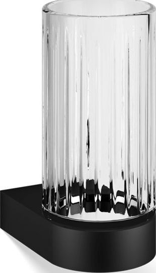 Kubek na szczoteczki do zębów Century karbowany czarny mat ścienny