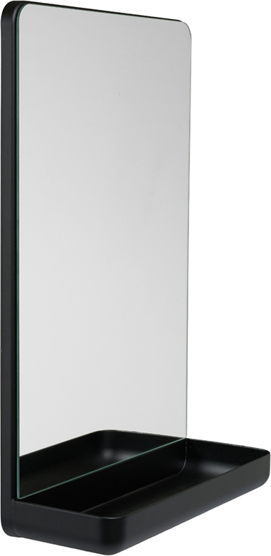 Lustro ścienne Mirror & More czarne z półką