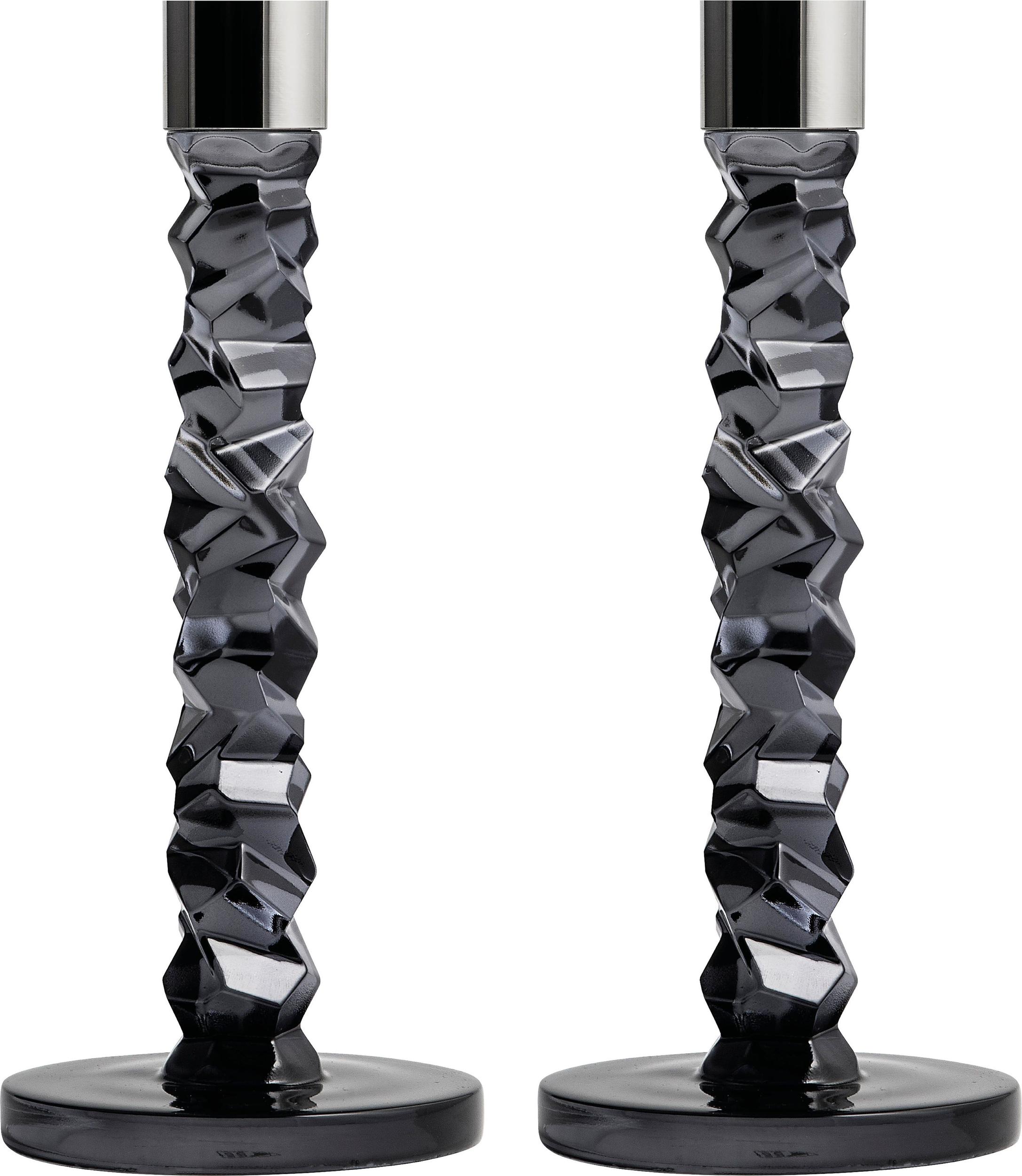 Świeczniki na klasyczne świece Carat 24,2 cm antracytowe 2 szt.