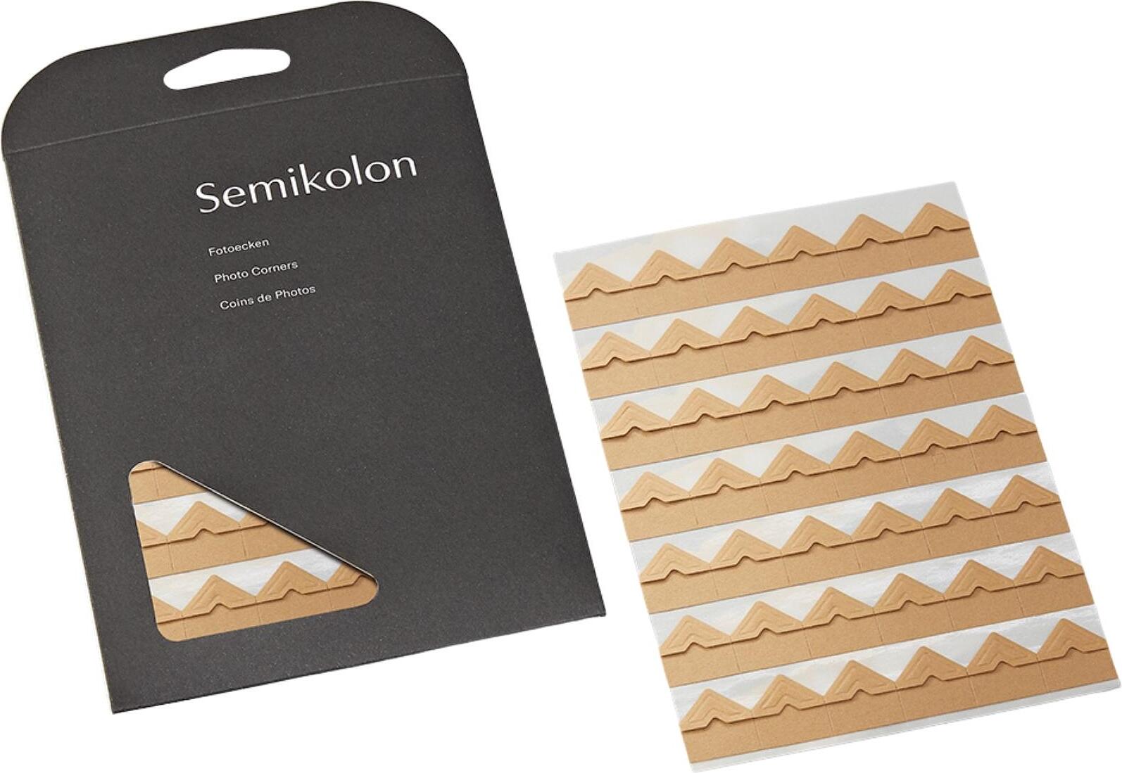 Naklejki narożne do zdjęć Semikolon w kolorze naturalnego papieru