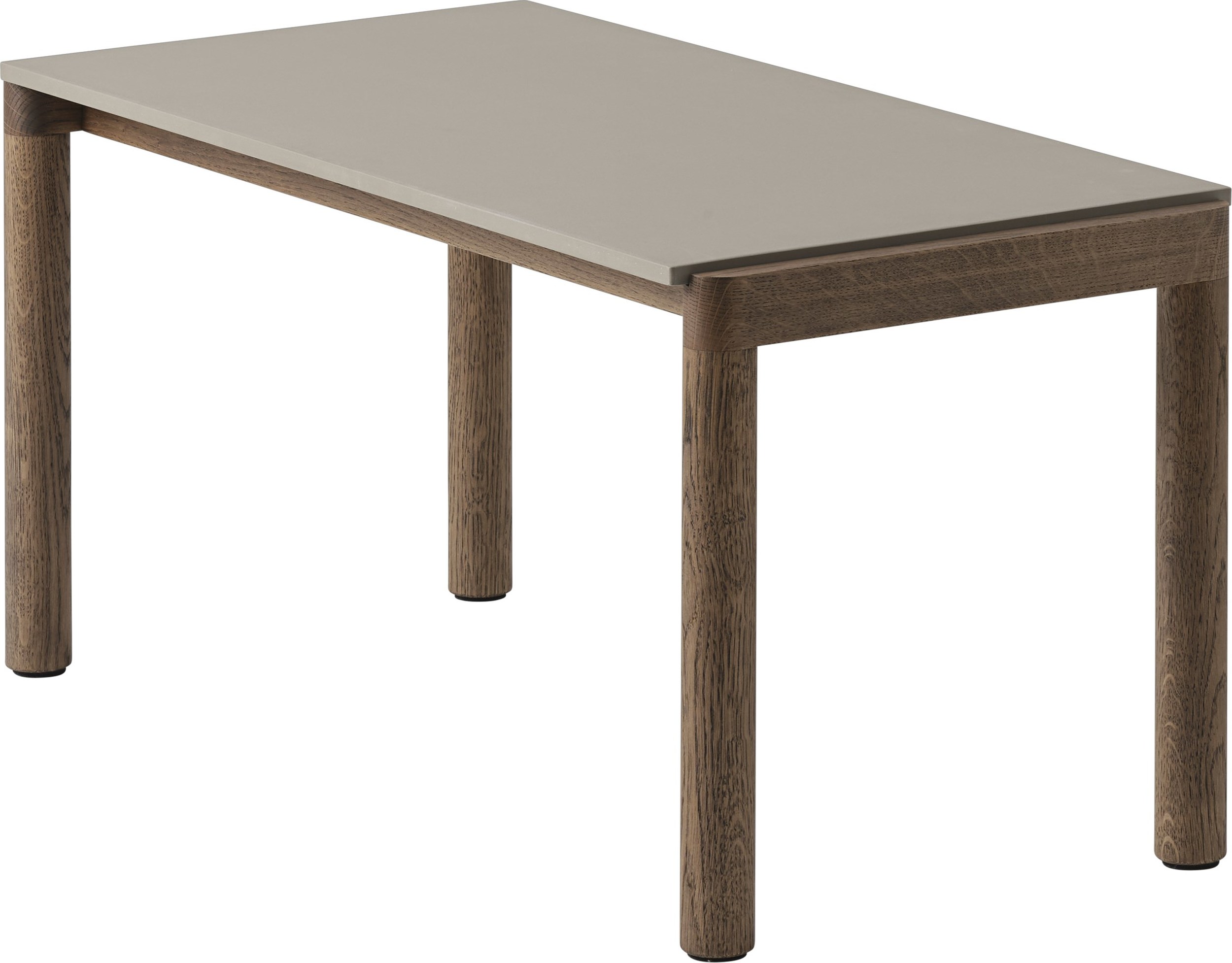 Stolik kawowy Couple gładki 40 x 84 x 40 cm taupe na ciemnych dębowych nogach