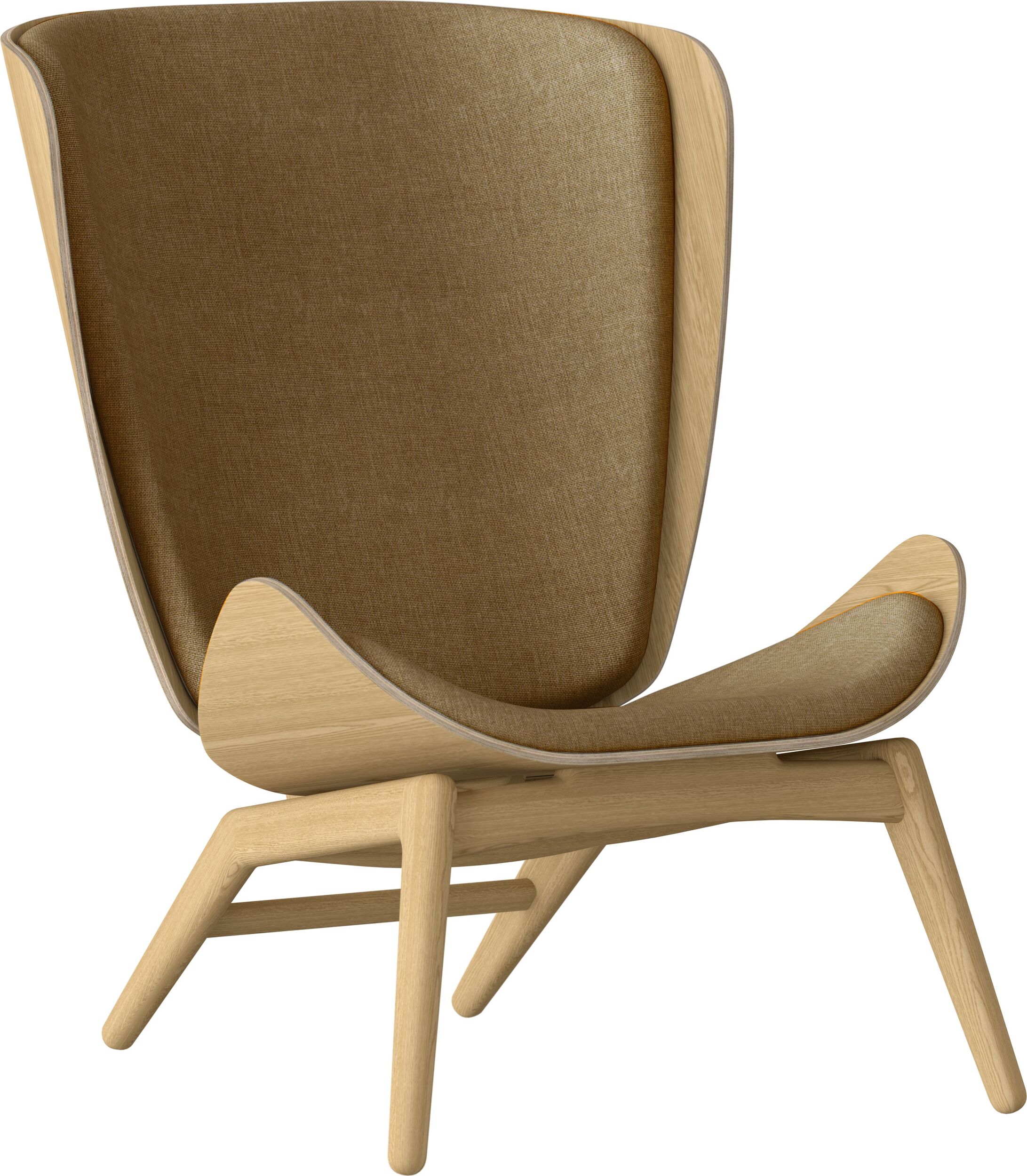 Fotel The Reader brązowy na dębowych nogach