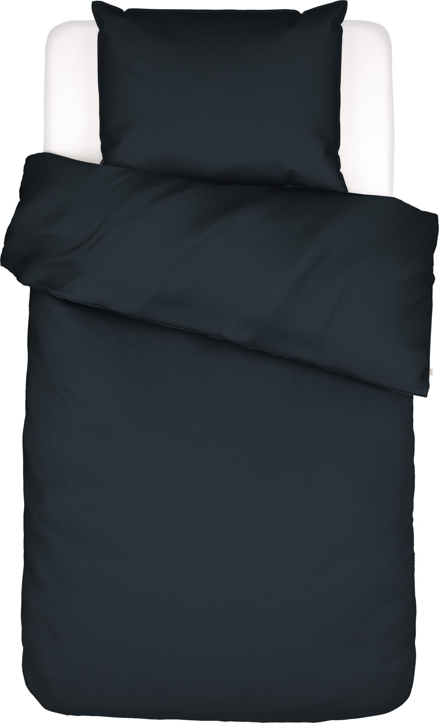 Pościel Minte 135 x 200 cm ciemnogranatowa z poszewką na poduszkę 80 x 80 cm zapięcie suwak