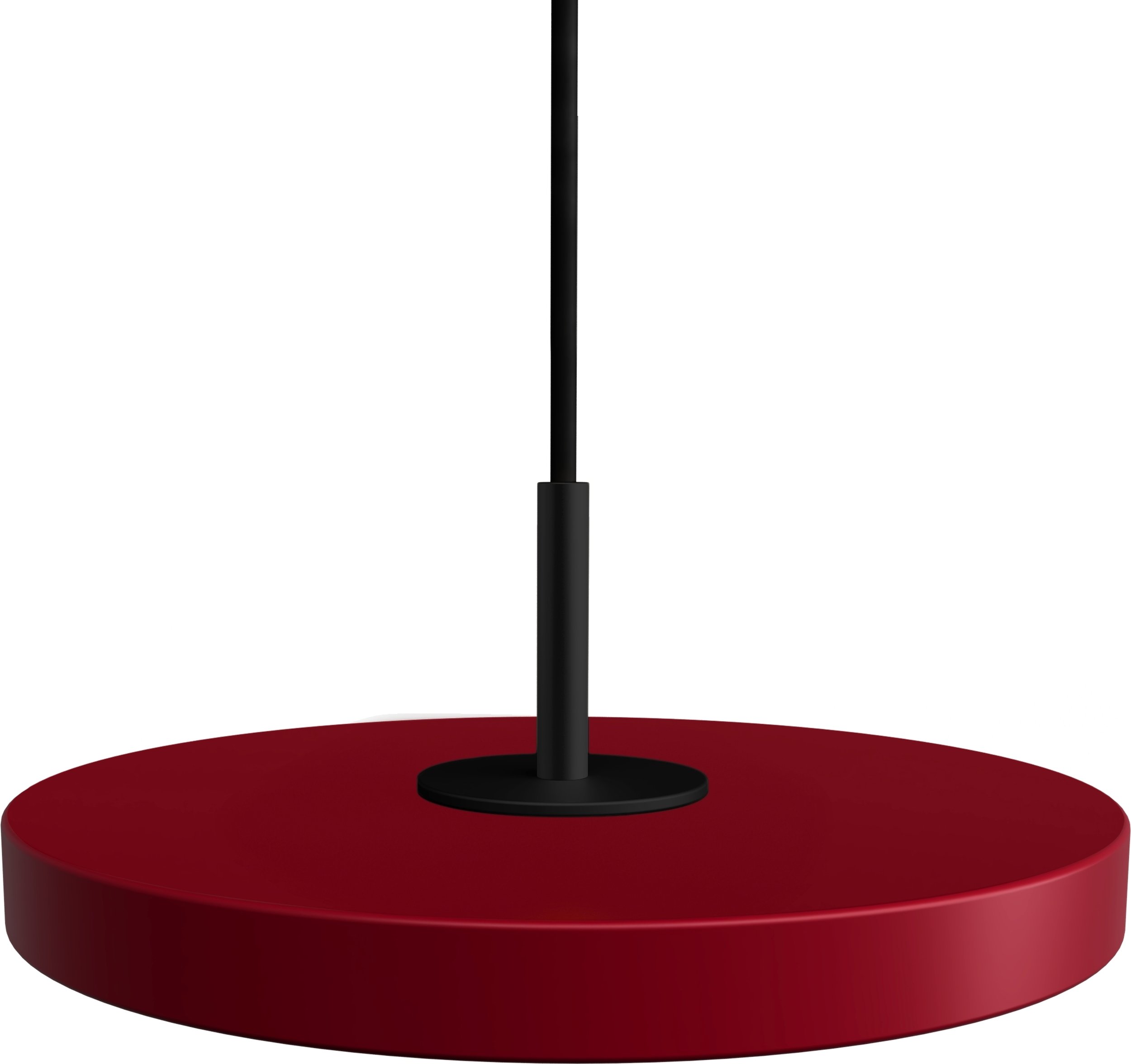 Lampa wisząca Asteria Micro bordowa z czarnym mocowaniem