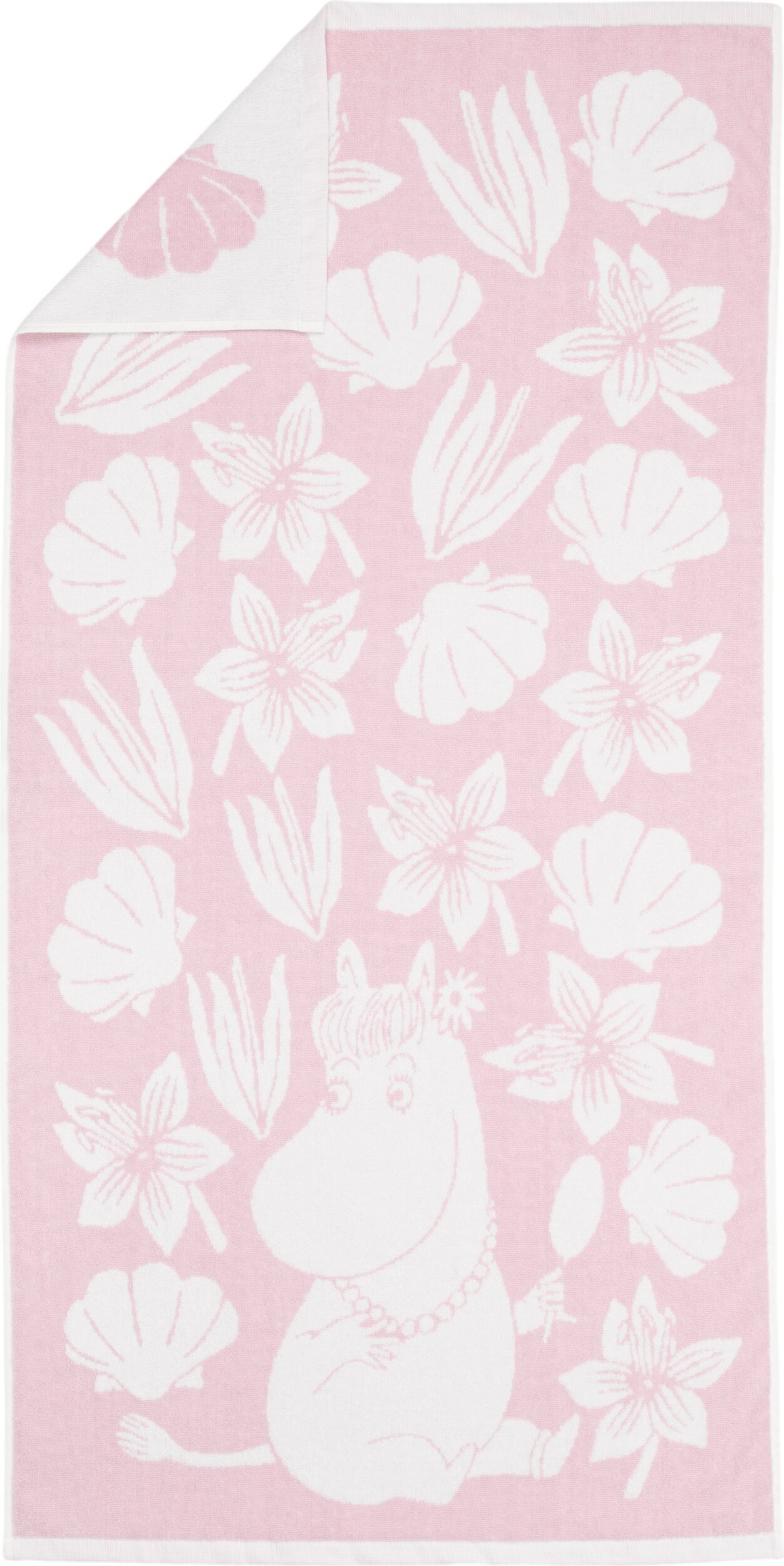 Ręcznik Arabia Finland Muminki Seashells 70 x 140 cm różowy