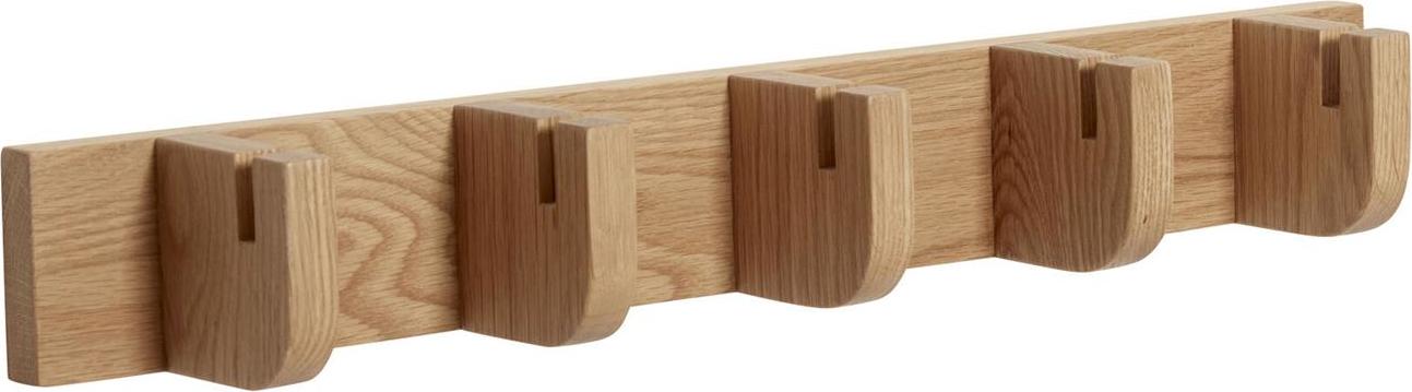 Wieszak listwa Hübsch z drewna dębowego 5 haczyków