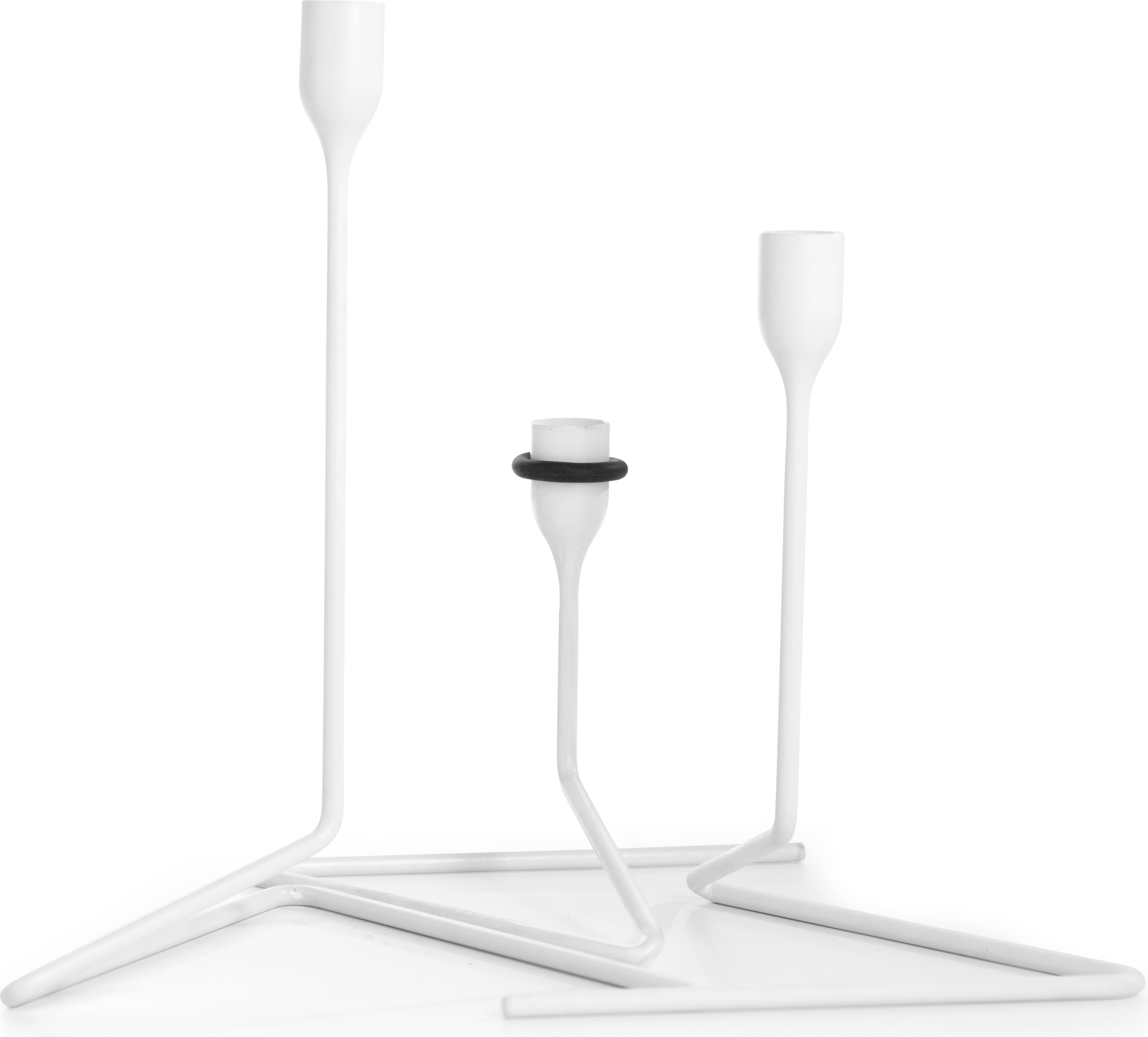 Świeczniki na klasyczne świece Puzzle białe 3 szt.