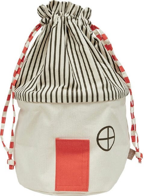 Kosz do przechowywania Koya 40 cm beżowo-czerwony