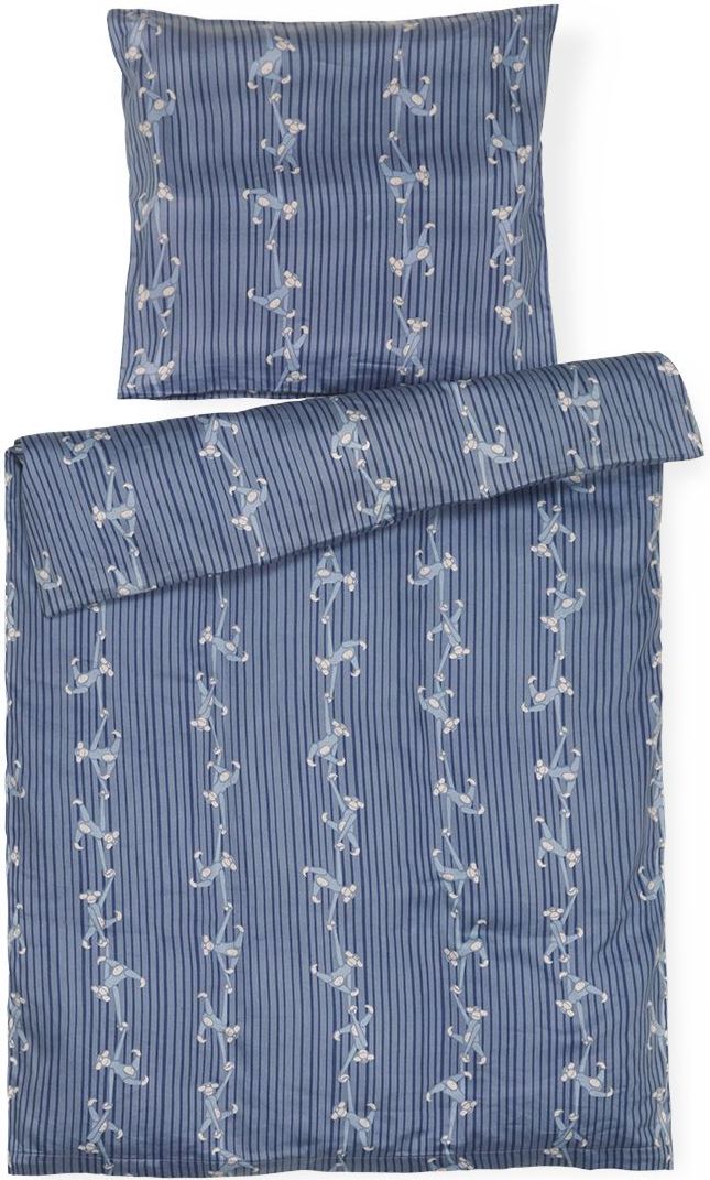 Pościel dziecięca Monkey 100 x 140 cm niebieska z poszewką na poduszkę 40 x 45 cm