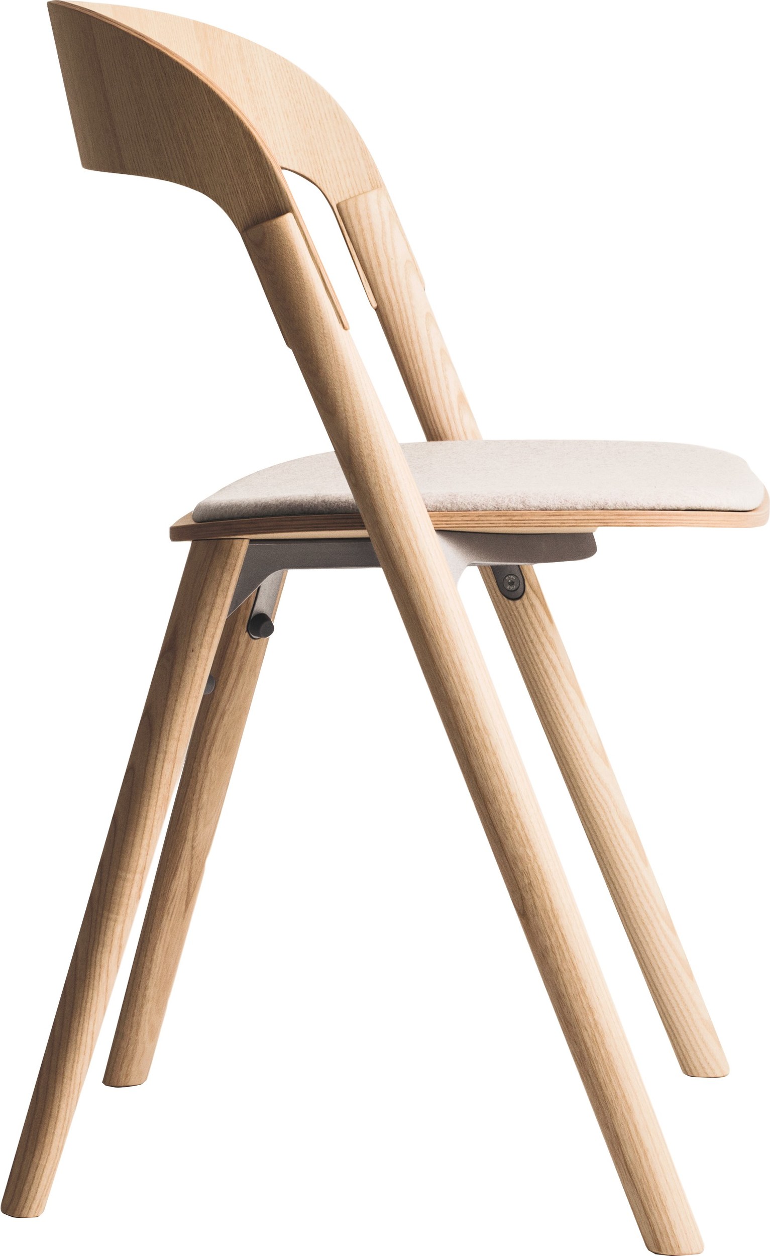 Krzesło Pila z poduszką drewno naturalne, białe