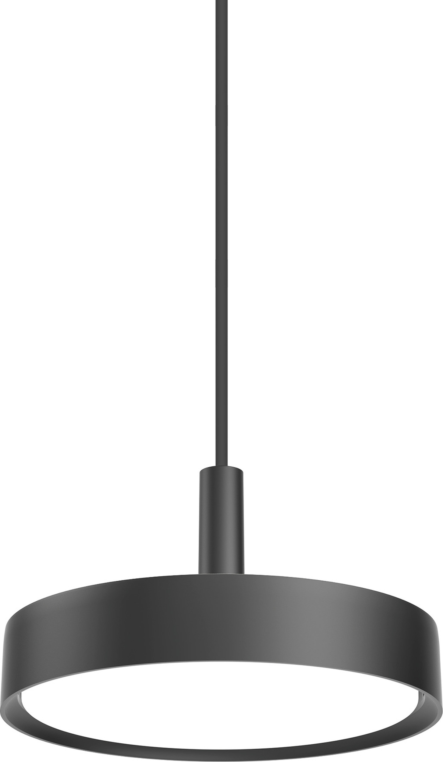 Lampa wisząca Slim Round Suspended LED 3000K 25 cm czarna z dyfuzorem opal sterowanie oświetleniem Dali