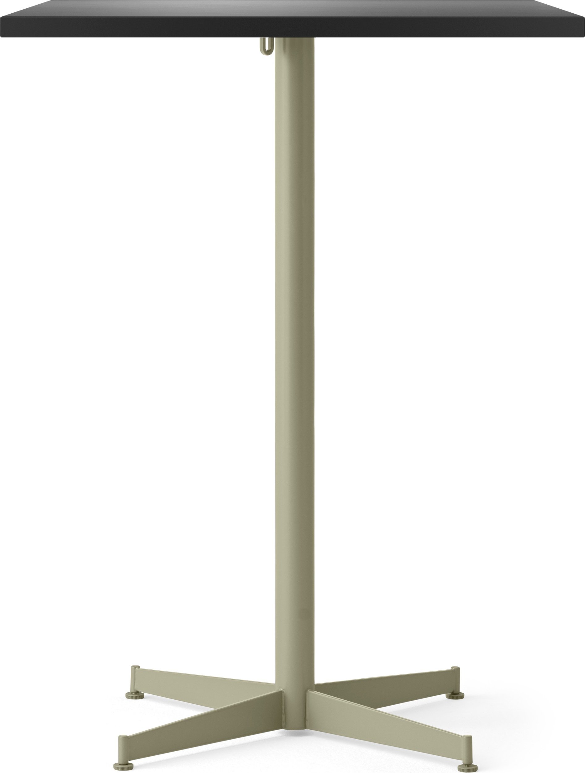 Stół barowy z oliwkową podstawą Nook Star Base Linoleum kwadratowy 93 cm czarny