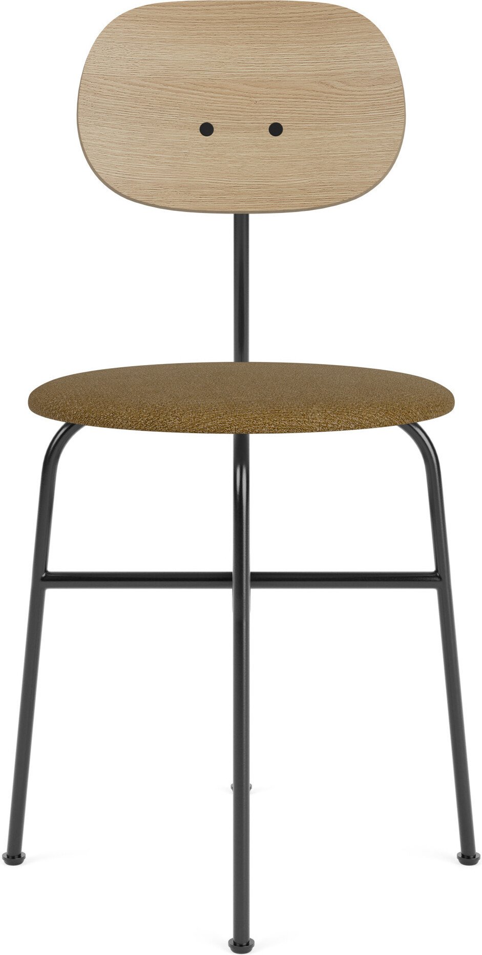 Krzesło Afteroom Plus Bouclé 80 cm beżowe oparcie jasny dąb z tapicerowanym siedziskiem