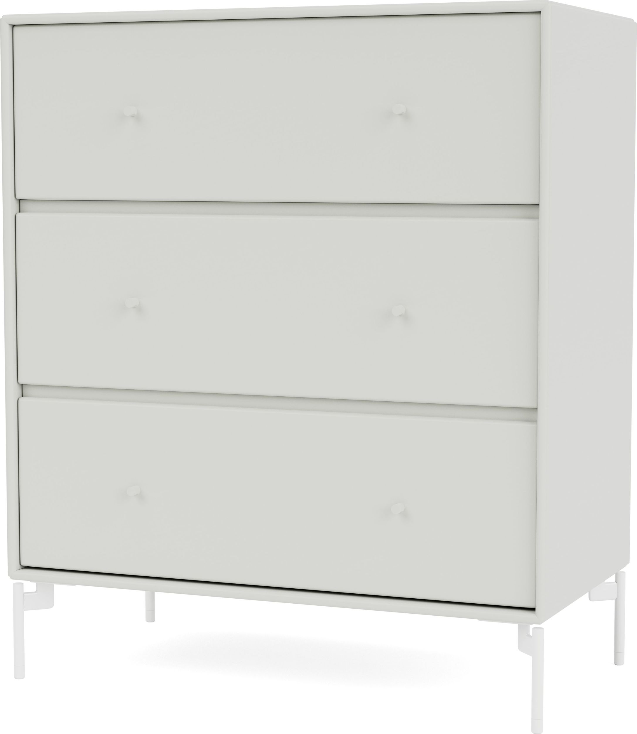 Komoda Carry jasnoszara na białych nogach