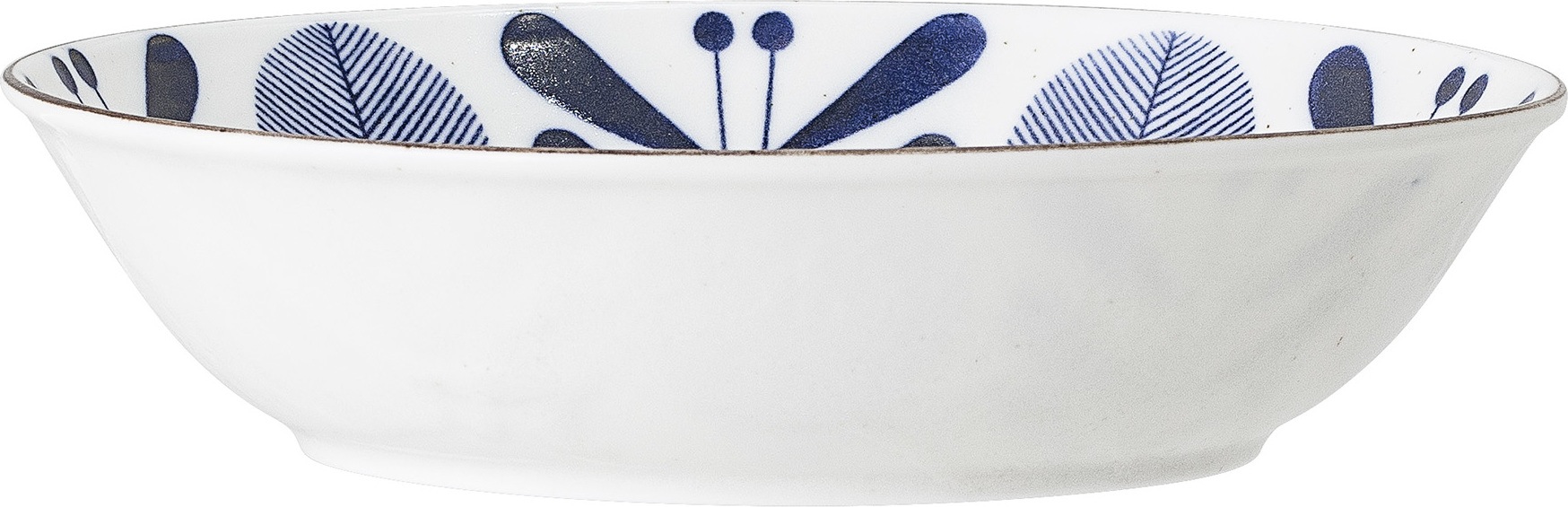 Talerz głęboki Camellia 21,5 cm biały w niebieski wzór