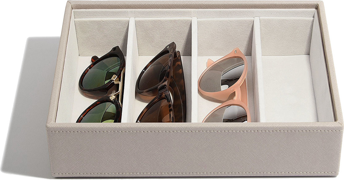 Pudełko na okulary Stackers Classic 4 komorowe taupe