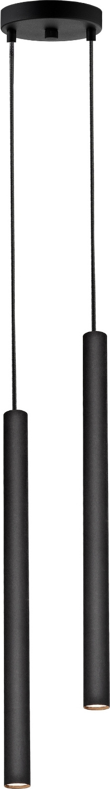 Lampa wisząca Roll czarna podwójna z łączeniem czarnym