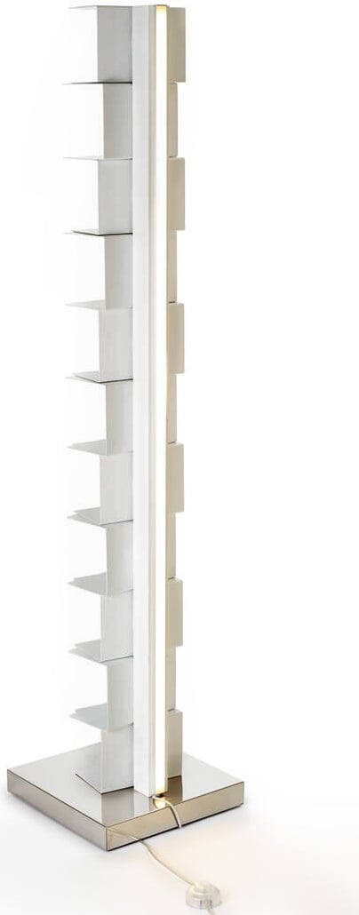 Regał Ptolomeo Luce 160 cm srebrny z podświetleniem LED