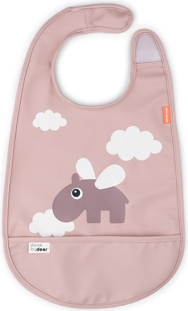 Śliniak z kieszonką Happy Clouds różowy