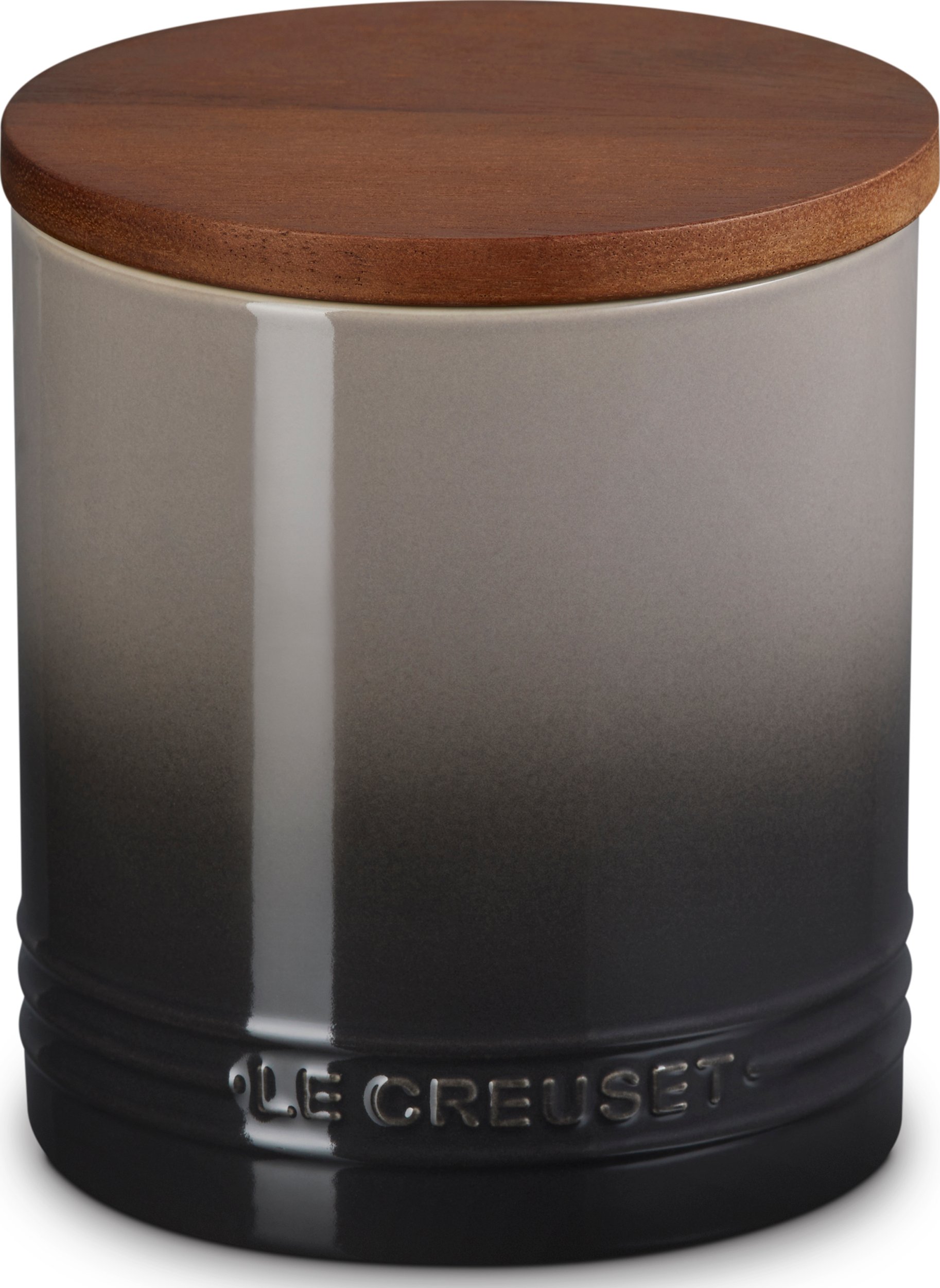 Pojemnik kuchenny z drewnianą pokrywką Le Creuset 1,1 l szary