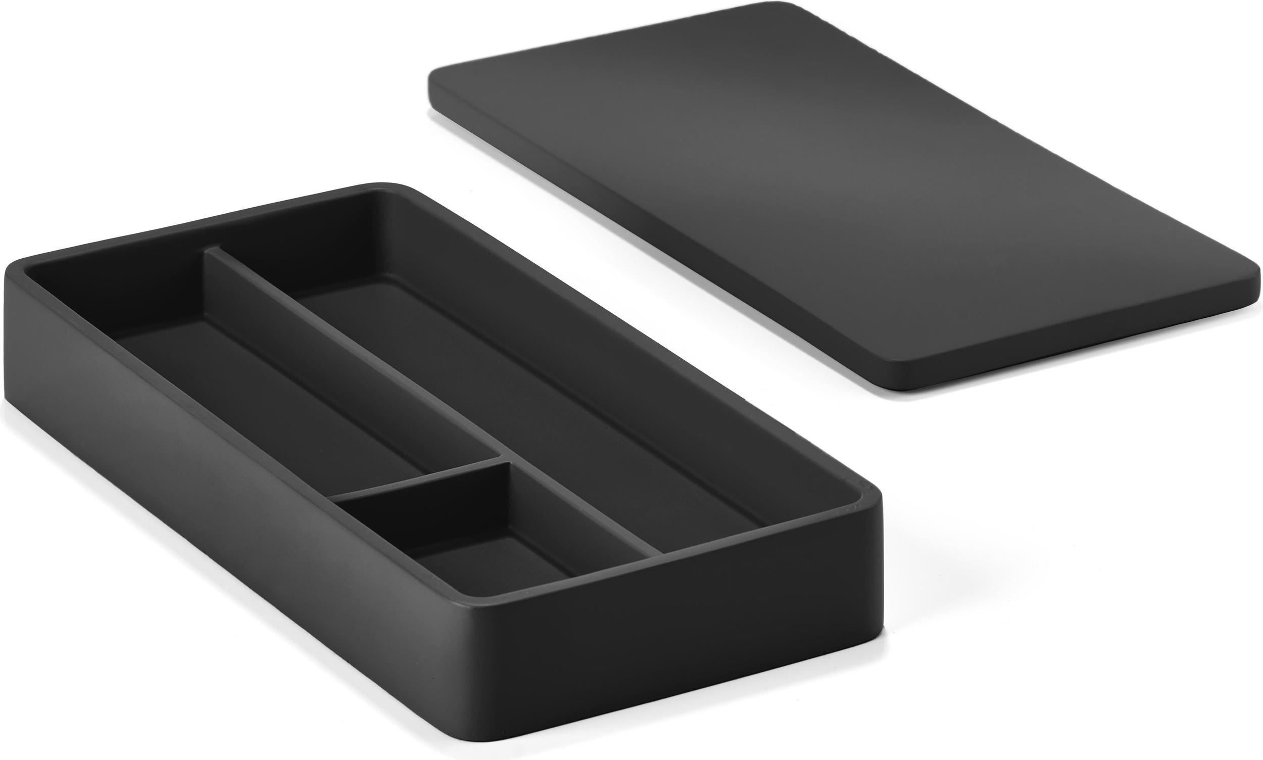 Organizer na biurko Cement czarny z pokrywką