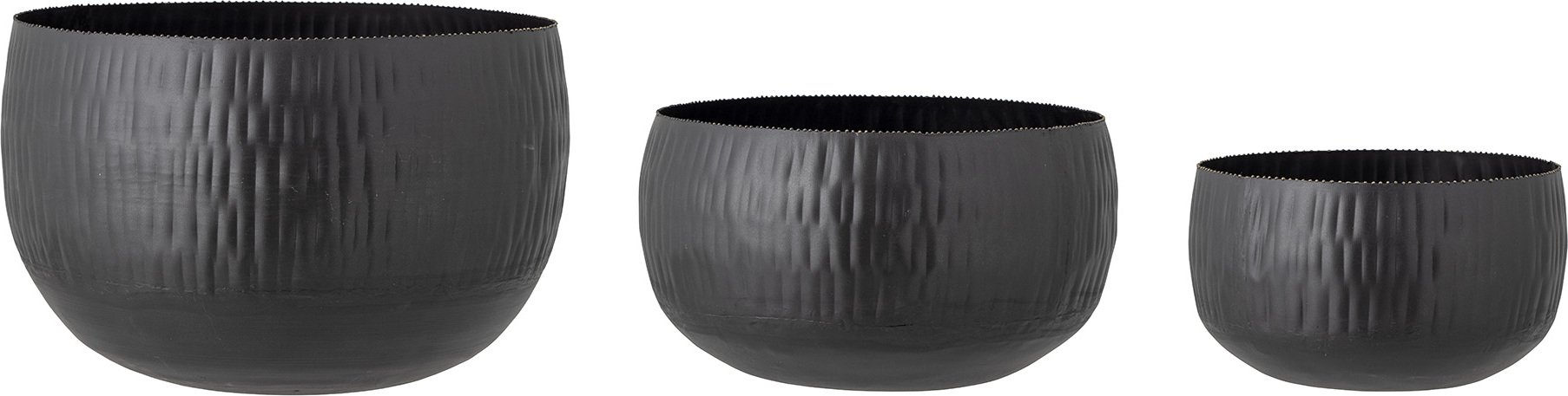 Osłonki na doniczki Abisha czarne metalowe 3 szt.